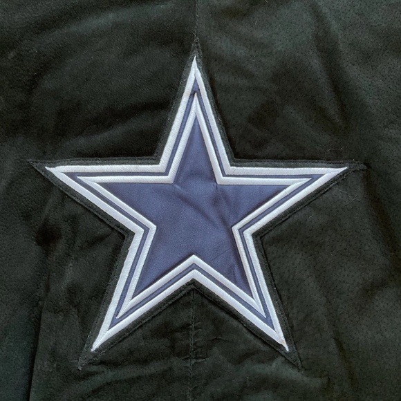 NFL Dallas Cowboys Unisex L Black Blue Suede Leather Lined Varsity Jacket Coat - Picture 7 of 16